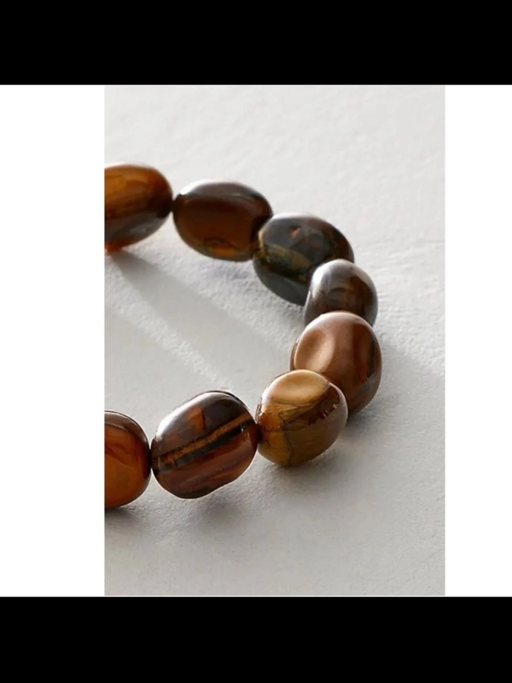 Free People Ariana Ost Crystal Stone Chunky Bracelet Tigers Eye Western Bohemian - Picture 2 of 7